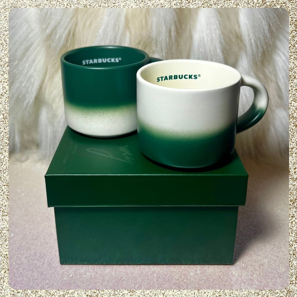 ☕️☕️ NWT/NIB 2025 Starbucks Demitasse 3oz Ceramic Mug Set for 2 Box Set - Picture 5 of 9